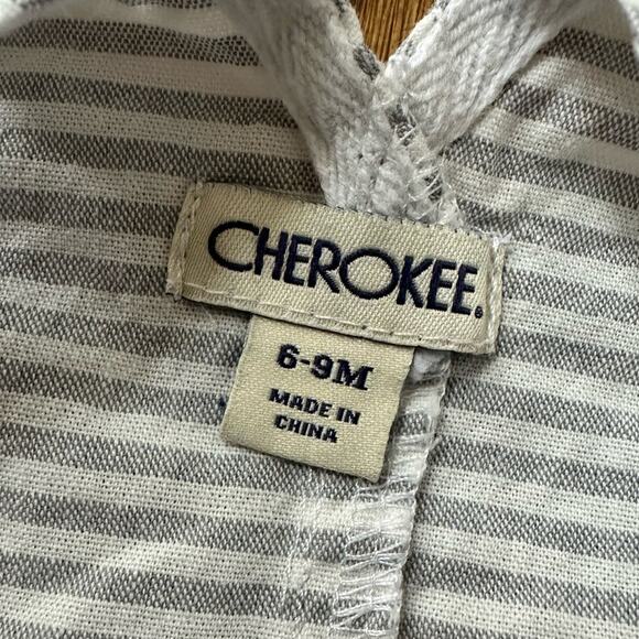 Cherokee striped overalls and T-shirt bundle, size 6-9M - Picture 4 of 9